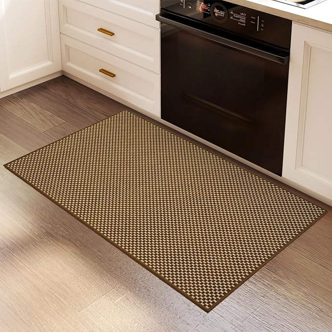 Indoor Door Mat Entryway Rug Non Slip Washable Dark Brown 2x3 ft | Front Entry - Image 2