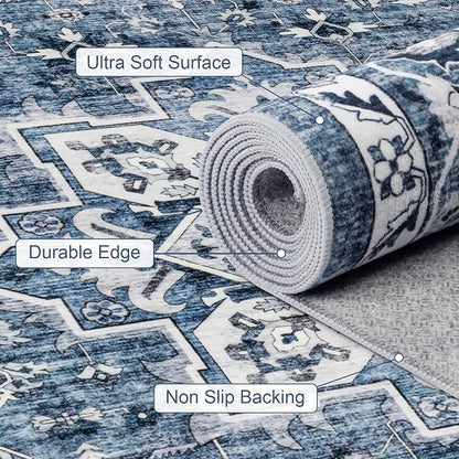 10x12 Area Rugs Living Room: Washable Boho Rug - Image 7