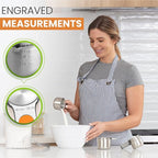 Spring Chef Magnetic Stainless Steel Measuring Cups (Patent Pending), Kitchen Tools with Easy to Read Markings for Measuring Dry or Liquid Ingredients, Set of 7, Neon