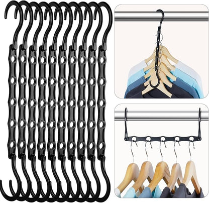 HOUSE DAY Space Saving Hangers Black, 16 Pack, Smart Closet Organizer Space by HOUSEDAY
