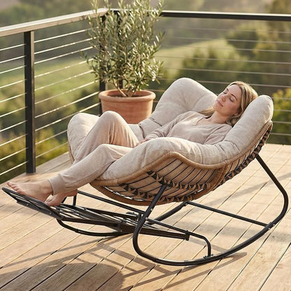 SWITTE Outdoor Papasan Rocking Chair by SWITTE
