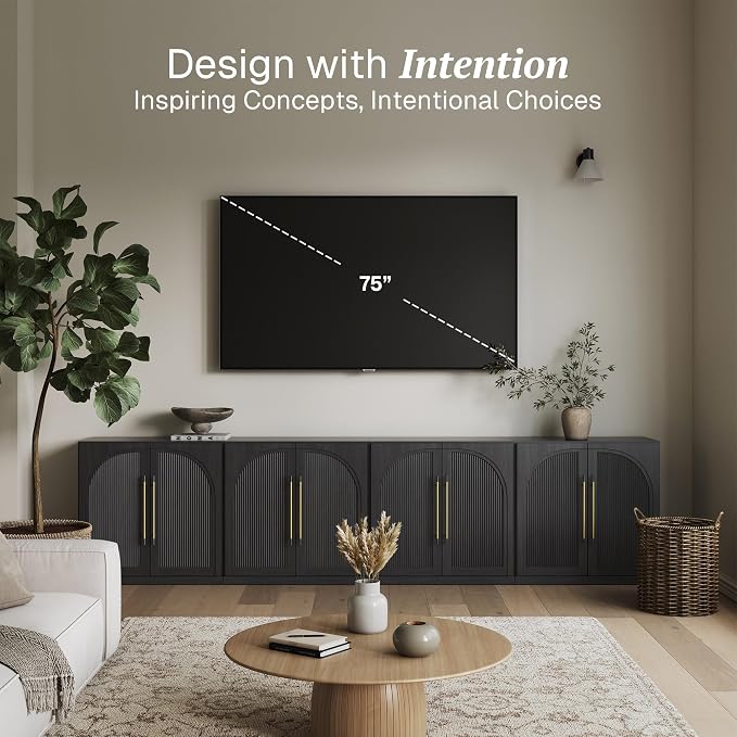 Belleze 4-Piece Modular TV Stand Set -Fluted Entertainment Center - Image 4