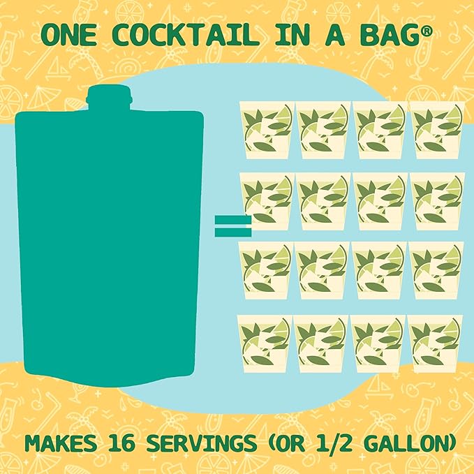 Lt. Blender's Mojito in a Bag - Each Bag Makes 1/2 Gallon of Frozen Cocktails – Non-GMO Cocktail Mix for Slushies – Make a Cocktail, Wine Slushie or Mocktail - (Pack of 3)