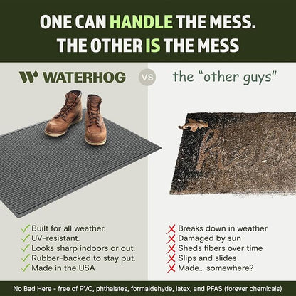 WaterHog Squares Front Door Mat Indoor Outdoor Entrance, All-Weather Mats | - Image 5