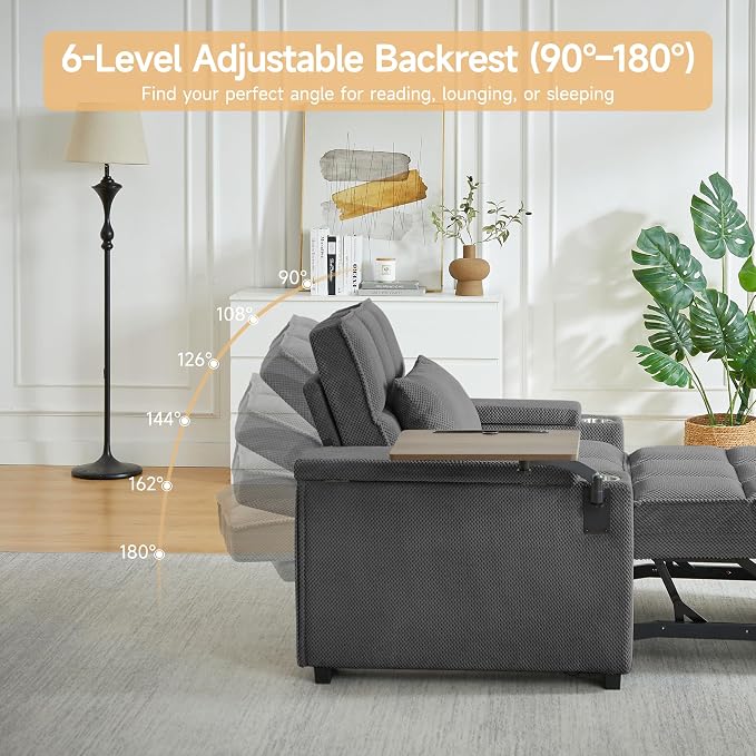 Large Size Convertible Sleeper Chair Futon Sofa Bed, Comfortable thick cushion - Image 6