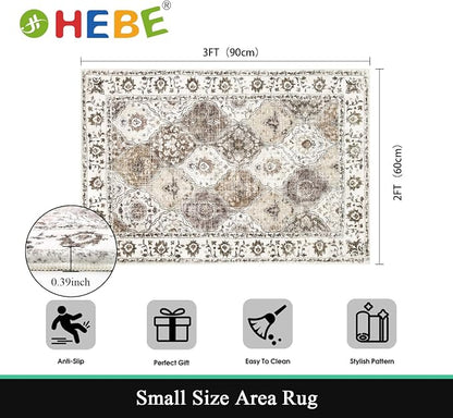 HEBE Indoor Door Mat 2'x3', Washable Welcome Mat - Image 2