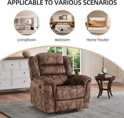EBELLO Manual Recliner Chair, Soft Fabric Recliner Sofa - Image 6