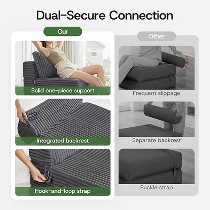 4-in-1 Folding Sofa Bed Convertible Boneless Sleeper Chair Couch Foldable - Image 6