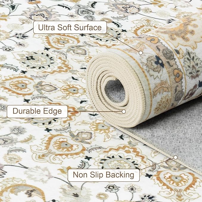 10x12 Area Rugs Living Room: Washable Boho Rug - Image 7