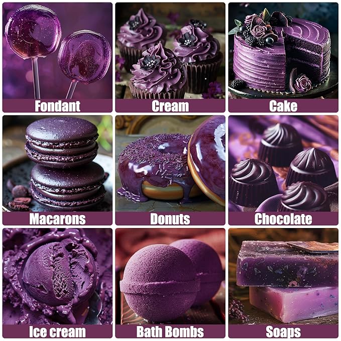 Oil Based Food Coloring for Chocolate - 50ml Incense Purple Upgraded Edible Oil Based Food Dye for Cake Decorating, Baking, Candy Melts, Cookie, Icing Frosting, Fondant, Meringues - 1.69 Fl.Oz Bottles
