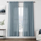 Light Blue Linen Curtains 80 Inches Long 2 Panels Set by Nanspring