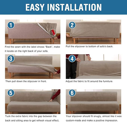 H.VERSAILTEX Real Velvet Futon Cover Armless Sofa Covers Sofa Bed Covers - Image 6