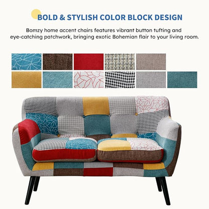 Bonzy Home Modern Boho Loveseat Couch Sofa Chair Set of 2 - Image 4