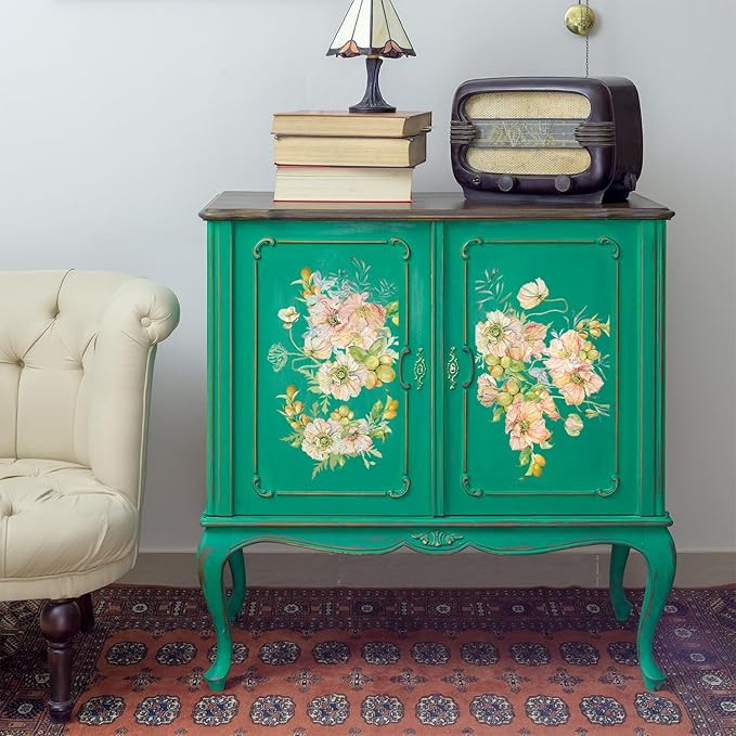 Floral Rub on Transfer for Furniture Vintage Large Flower UV DTF Transfer by Flortlias