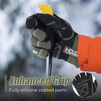HANDLANDY Winter Insulated Work Gloves, 3M Thinsulate Thermal Water-Resistant Gloves for Men Women Touch Screen, Warm Ski Snowboard Cold Weather Gloves (Army Green, Large)