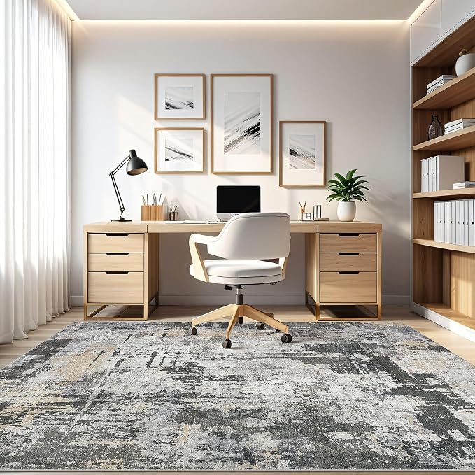 LOONGRUG 7x10 Area Rug Washable Large Neutral Modern Living Room Rugs | - Image 8