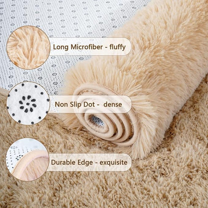 Chicrug Soft Runner Rug for Bedroom Living Room Plush Fluffy Rug 2x6 | Shag - Image 6