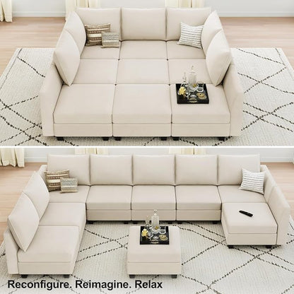 Belffin Large Modular Sectional Sofa Sleeper Couch - Image 5