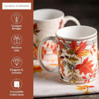Maison d' Hermine Coffee Mug with Handles Fine Bone China Mugs Pack of Two Tea Cups for Hot Beverages Cappuccino Latte Home Restaurant Office Perfect for Gift (Amarante, 15 Ounce)