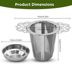 Set of 2 Tea Infusers for Loose Leaf – SUS 304 Stainless Steel Fine Mesh Basket with Flower-Shaped Handles, Reusable & Heat-Resistant, Ideal for Cups & Teapots