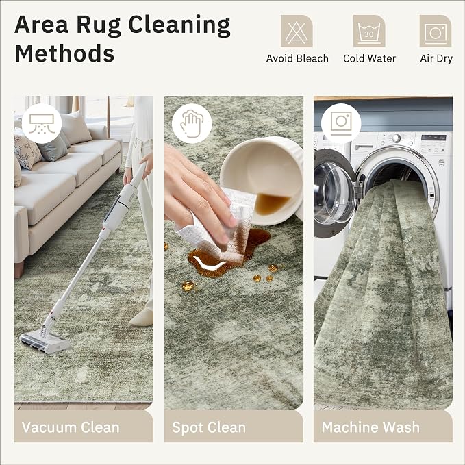Soalmost Abstract Rug 5x7 Washable Area Rugs - Image 9