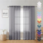 Charcoal Grey Sheer Curtain Panels 72 Inch Length, Light Filtering Window by Lecloud