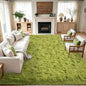 8x10 Extra Large Green Fluffy Area Rug Non-Slip by ModernHomeDecor