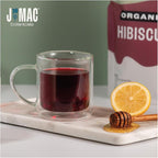 J Mac Botanicals, Organic Hibiscus Flower (4 ounce), Hibiscus tea, cut & sifted flowers, dried from Egypt, herbal tea leaves, Flor de Jamaica, edible