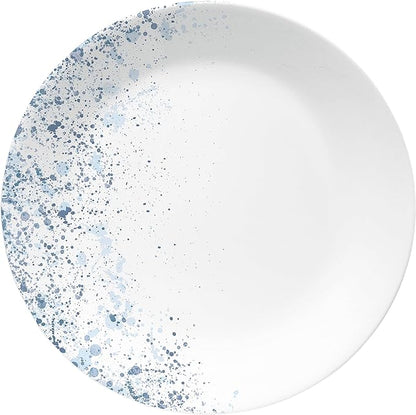 Corelle Vitrelle 18-Piece Service for 6 Dinnerware Set Triple Layer Glass and Chip Resistant, Lightweight Round Plates and Bowls Set, Indigo Speckle