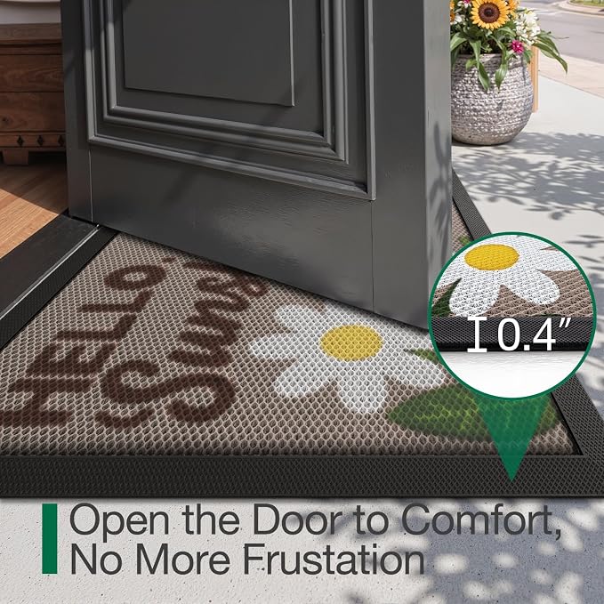 LUMI Outside Welcome Door Mat 36x59, Non-Slip Durable Rubber Easy Clean | - Image 5