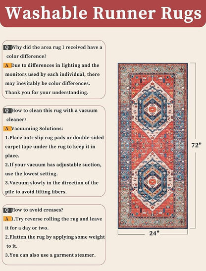 SERISSA 2x6 Washable Non Slip Boho Runner Rug - Image 2