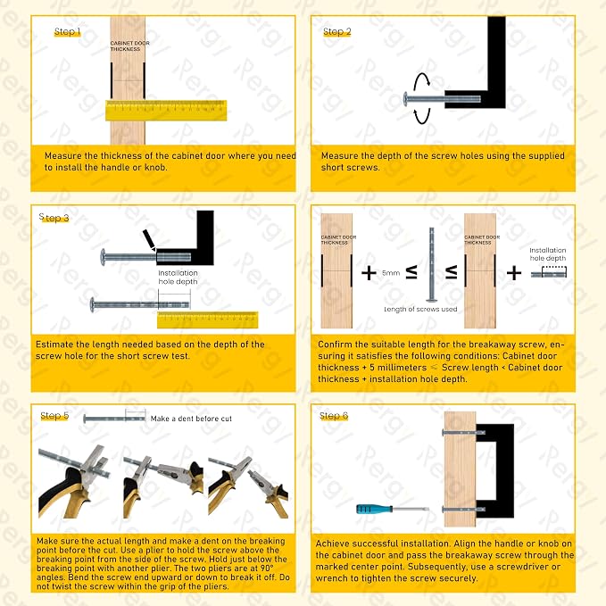 Rergy Cabinet Handles Marble Drawer Pulls and Knobs, T-Bar Hardware - Image 2