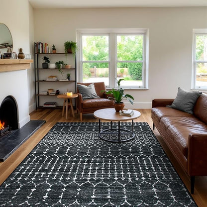 Lahome Moroccan Black Area Rugs 6x9 Living Room - Image 6