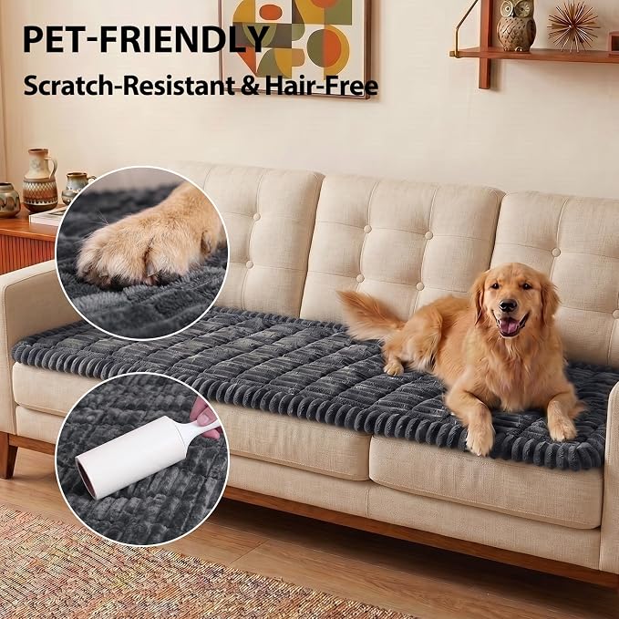 Fixwal Waterproof Flannel Dog Couch Cover, 27.6" x 59", Dark Grey | Integrated - Image 6