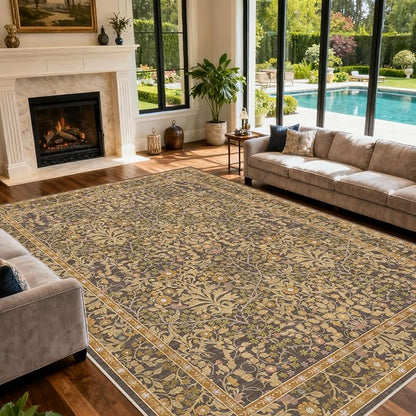 9x12 Washable Area Rugs for Living Room, Stain Resistant Vintage Rugs for - Image 4