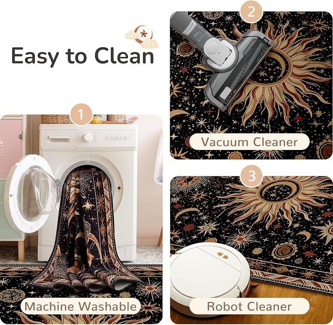 Vacuum-Friendly, 5x8 Washable Area Rug - Image 4