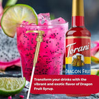 Jimoco® Syrup Pump Dispenser + Torani® Dragon Fruit Syrup, 25.4 oz - Coffee Syrup Pump & Flavoring Bundle