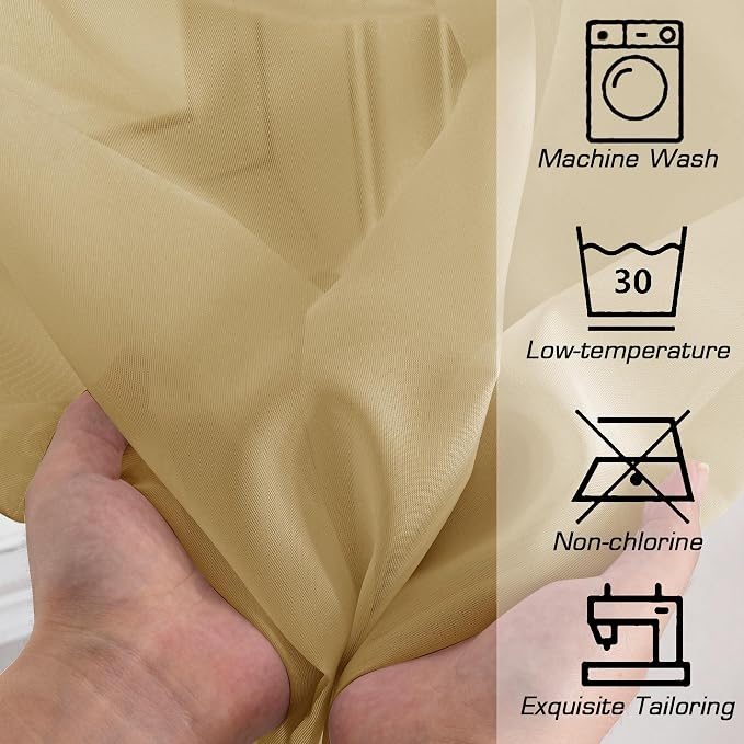 Simplebrand Rod Pocket Top Solid Voile Sheer Curtains - Image 7