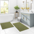 Arotive Luxury Chenille Bathroom Rug Mat, Extra Soft Thick Absorbent Shaggy Bath Rugs, Non-Slip Machine Wash Dry, Plush Bath Mats for Bathroom, Shower and Tub, 47x24, Willow Green