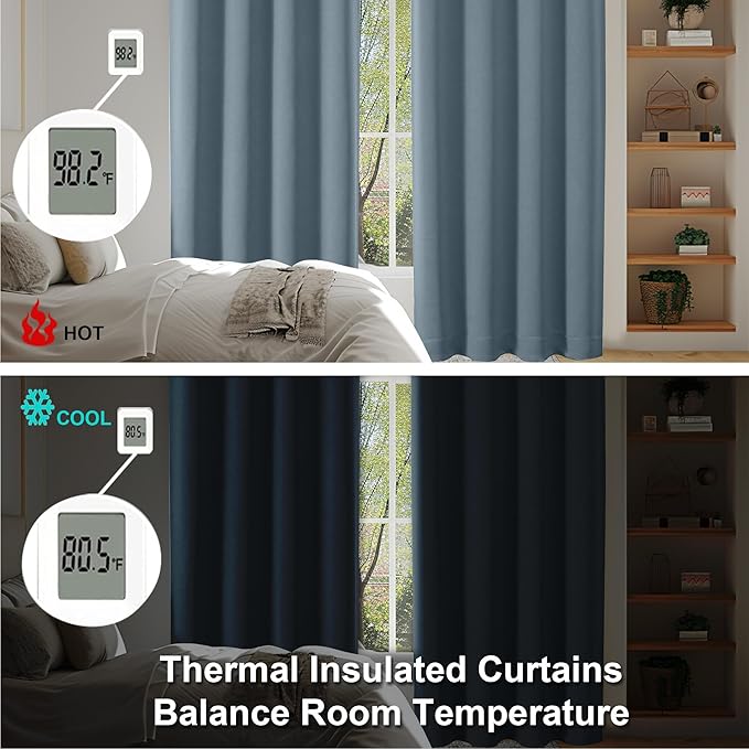 Simplebrand Stone Blue Blackout Curtains - Image 6