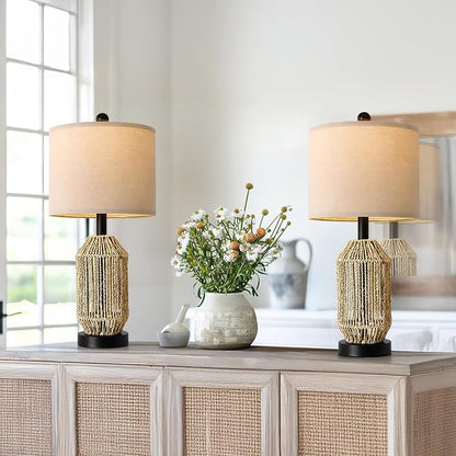 OYEARS 21" Boho Table Lamps Set of 2 - Image 5