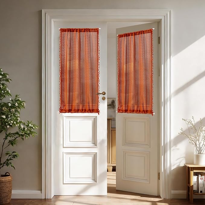 Sutuo Home Burnt Orange French Door Curtain - Image 8