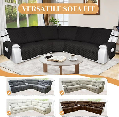 HDCAXKJ 100% Waterproof Reclining Sectional Couch Covers L Shape Recliner Sofa - Image 6
