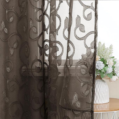 Furman Chocolate Sheer Curtains 96 inches Long - Image 7