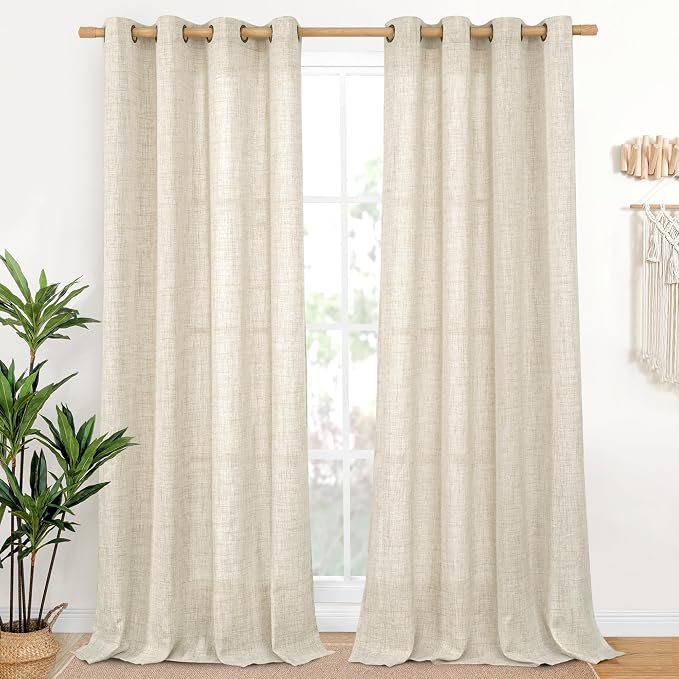 YoungsTex Linen Curtains 98 Inch Length by YoungsTex