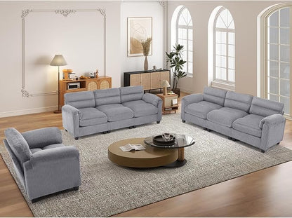 HAOMARKETS Corduroy Sofa Set, Upholstered Armchair and 3-Seater Sofa Sofa Set by HAOMARKETS