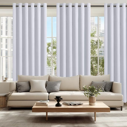 Blackout Curtains for Bedroom 70 x 84 Inches 2 Panels Greyish White | Room - Image 6