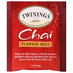 Twinings Pumpkin Spice Chai Black Tea Individually Wrapped Bags, 20 Count (Pack of 6), Warm, Spicy & Aromatic, Caffeinated, Enjoy Hot or Iced, 120 Teabags
