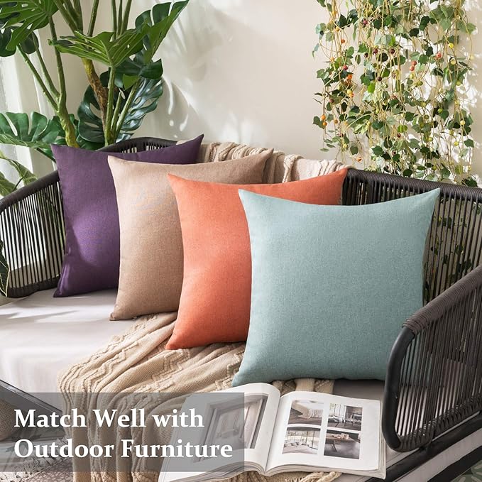 MIULEE Pack of 2 Decorative Outdoor Solid Waterproof Throw Pillow Covers Spring - Image 2