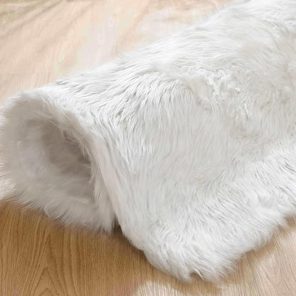 Goolela White Area Rug 6x9 Fluffy Fuzzy Furry Sheepskin Rug - Image 7